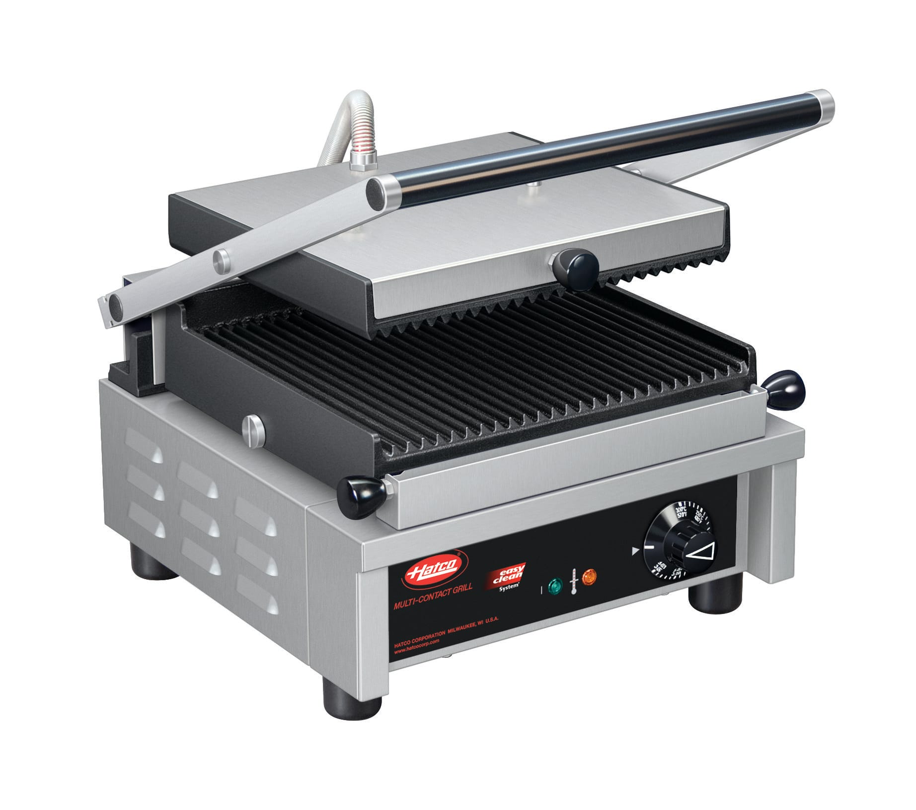 Outlet Hatco MCG10G Multi Contact Grill, 10", Single, Grooved Top & Bottom Plate, Adjustable Thermostat, Patented Heat Distribution, Easy Clean System
