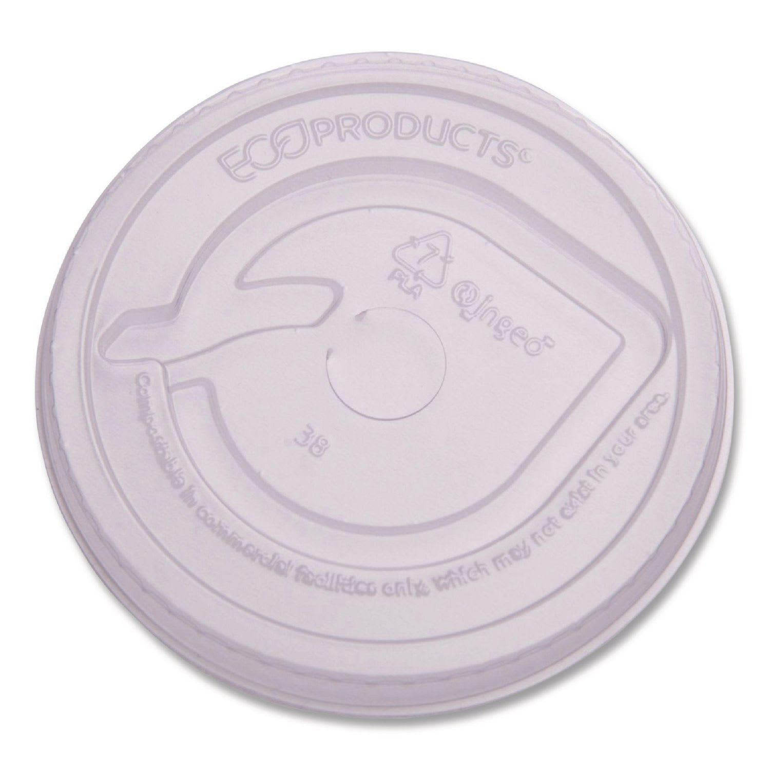 Eco-Products EP-FLCC Greenstripe Cold Cup Flat Lids, Fits 9 Oz To 24 Oz Cups, Clear, 100/Pack, 10 Packs/Carton