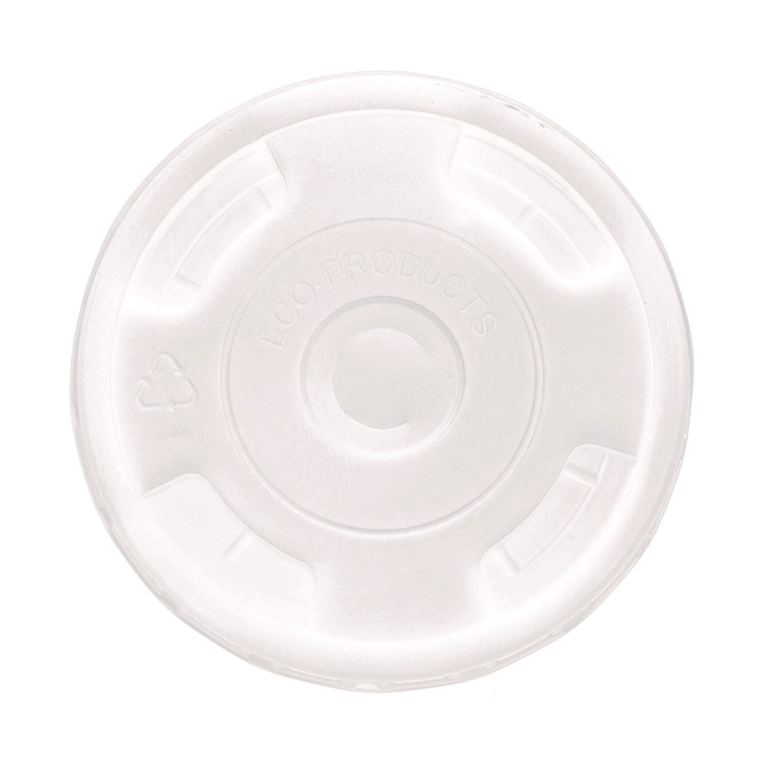 Eco-Products EP-CRFL Bluestripe Recycled Content Cold Cup Flat Lids, Fits 9 Oz To 24 Oz Cups, Clear, 100/Pack, 10 Packs/Carton