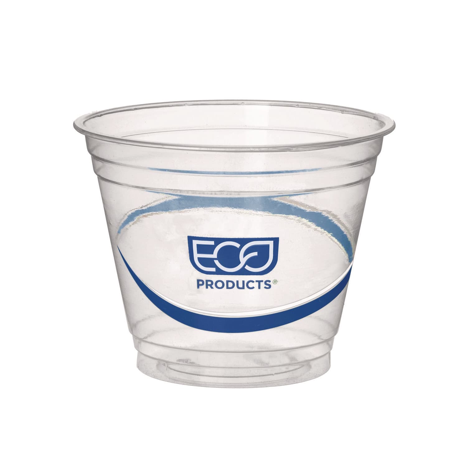 Eco-Products EP-CR9 Bluestripe 25% Recycled Content Cold Cups, 9 Oz, Clear/Blue, 50/Pack, 20 Packs/Carton