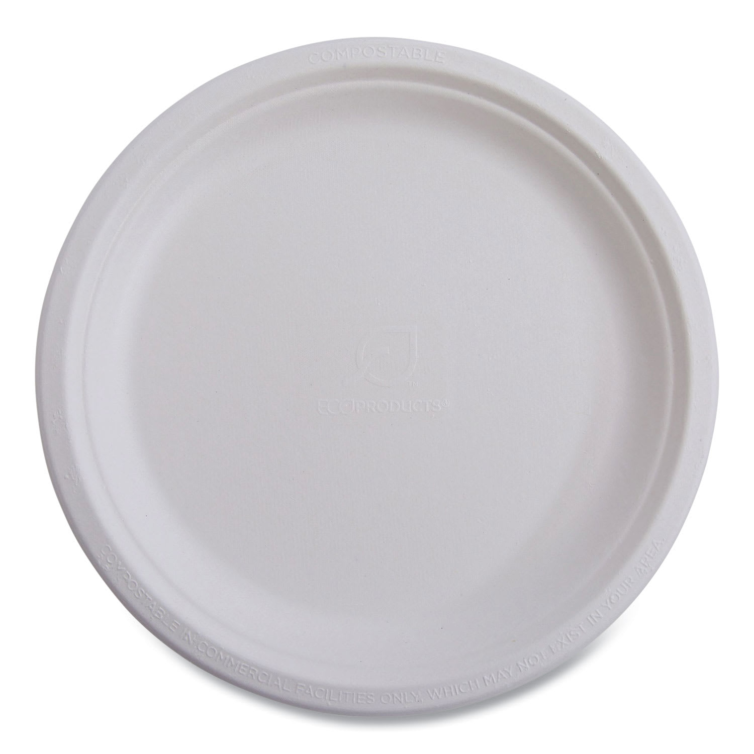 Eco-Products EP-P016NFA Vanguard Renewable And Compostable Sugarcane Plates, 6" Dia, White, 1,000/Carton