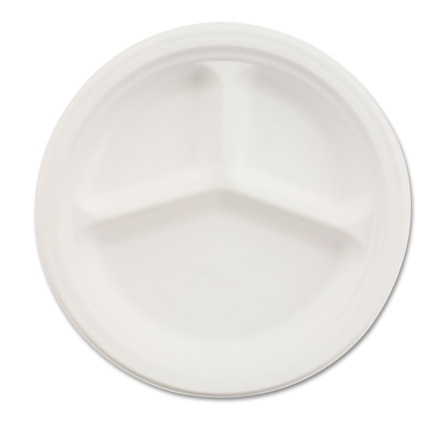Chinet 21204CT Paper Dinnerware, 3-Compartment Plate, 10.25" Dia, White, 500/Carton