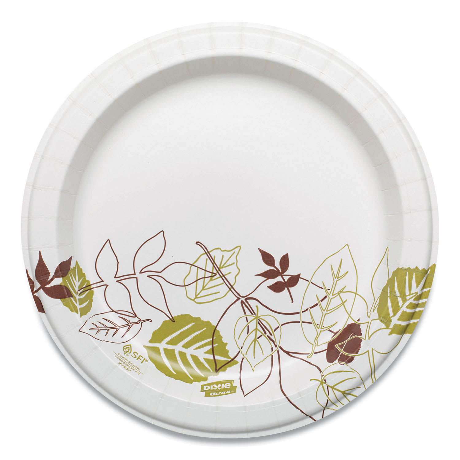 Dixie SXP9PATH Pathways Soak Proof Shield Heavyweight Paper Plates, Wisesize, 8.5" Dia, Green/Burgundy, 500/Carton