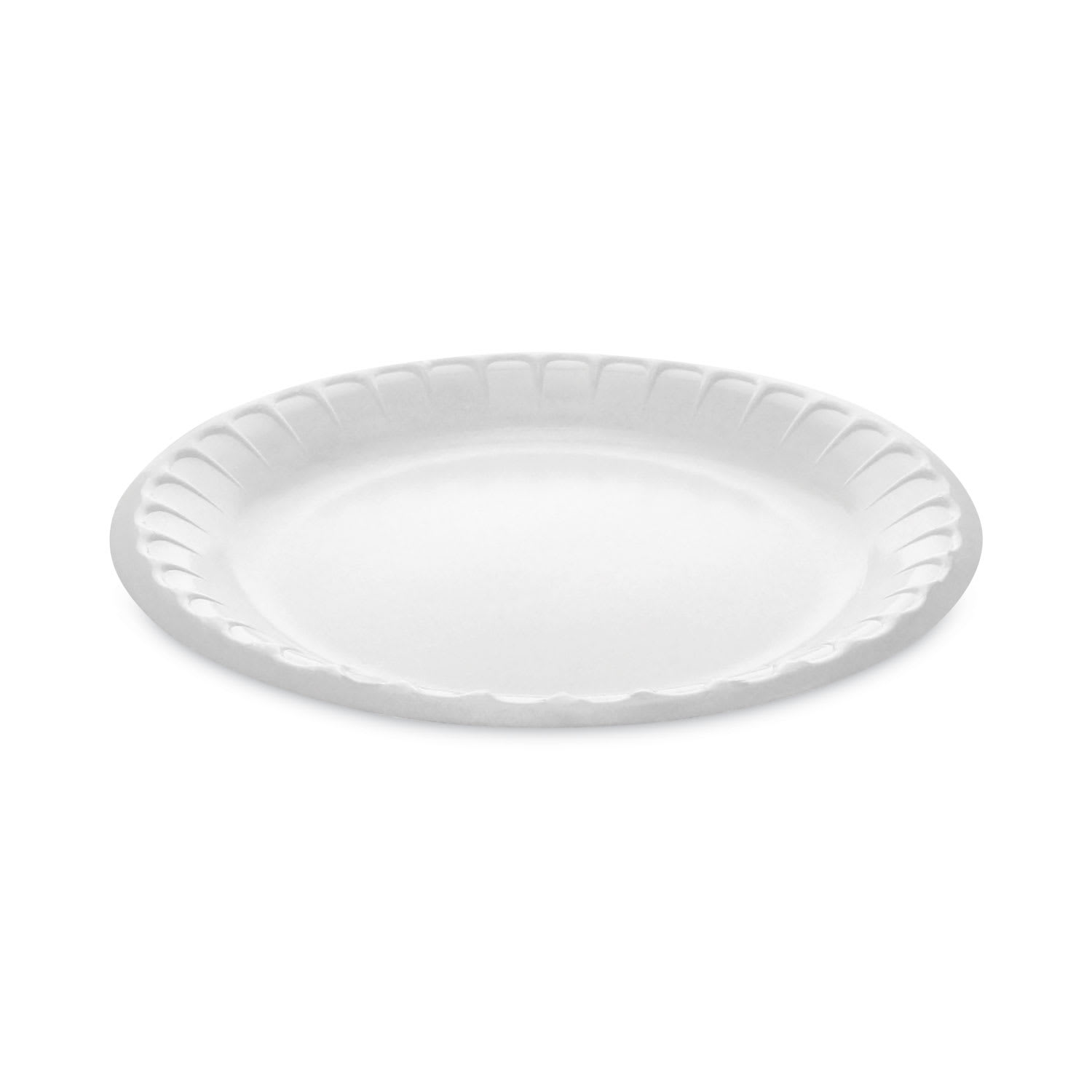 Outlet Pactiv Evergreen YTK100090000 Placesetter Deluxe Laminated Foam Dinnerware, Plate, 8.88" Dia, White, 500/Carton