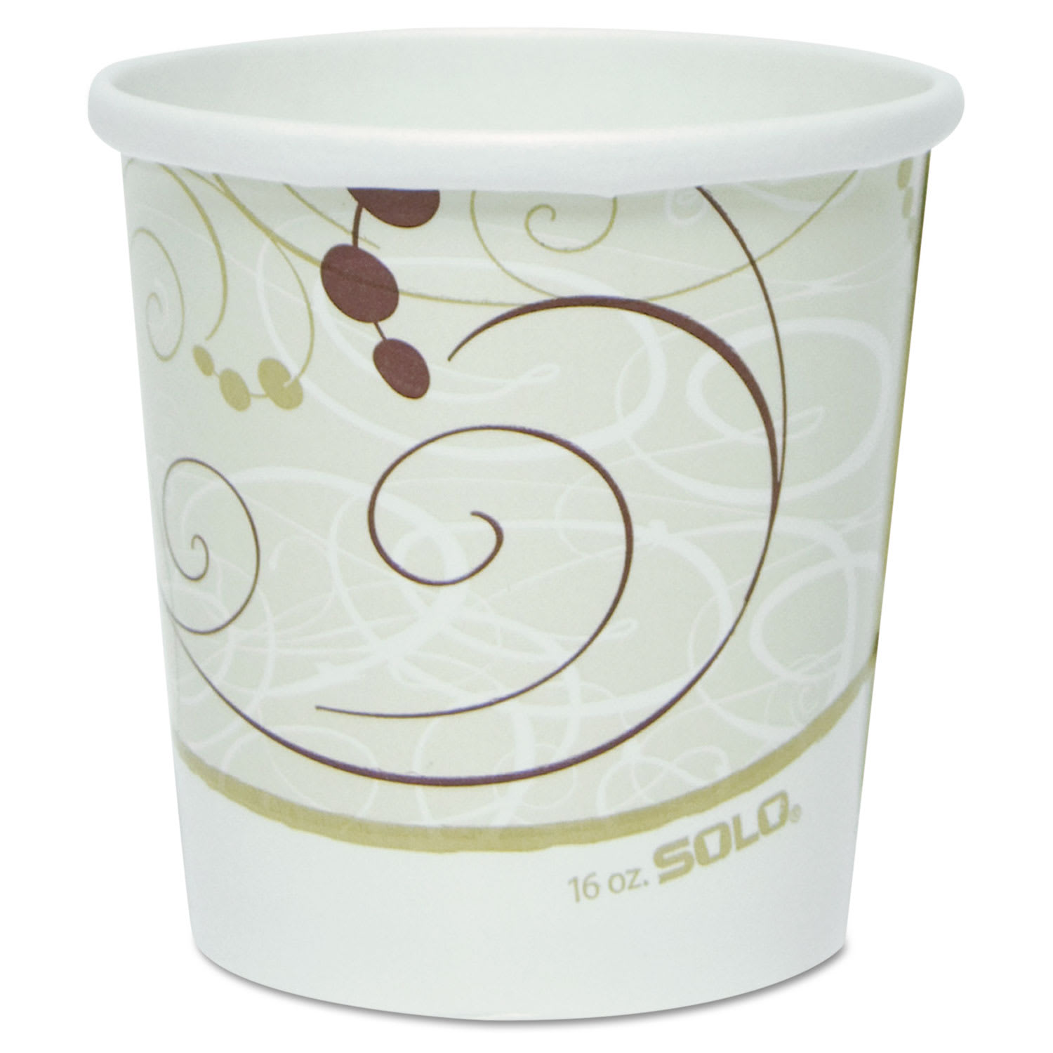 SOLO H4165-J8000 Flexstyle Double Poly Paper Containers, 16 Oz, Symphony Design, Paper, 25/Pack, 20 Packs/Carton