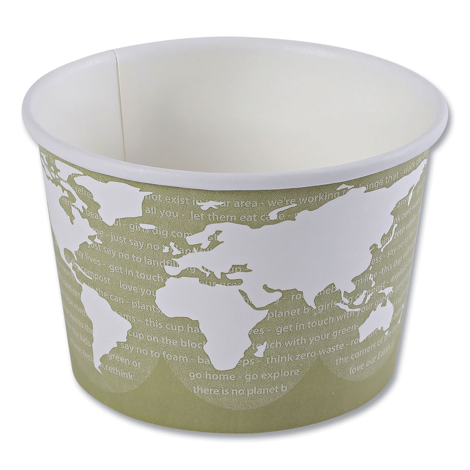 Eco-Products EP-BSC16-WA World Art Renewable And Compostable Food Container, 16 Oz, 4.05 Diameter X 3 H, Seafoam, Paper, 25/Pack, 20 Packs/Carton