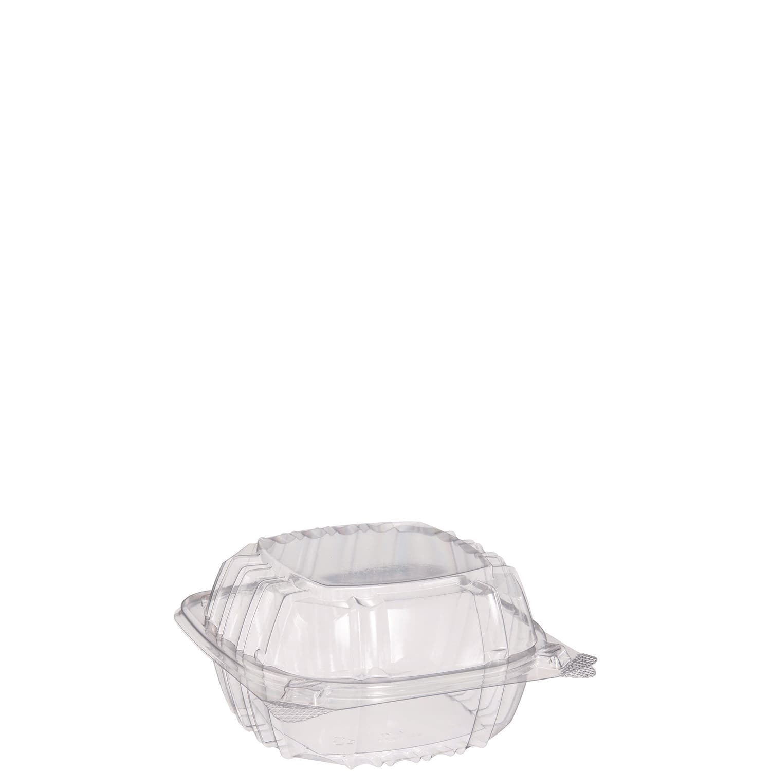 Dart C57PST1 Clearseal Hinged-Lid Plastic Containers, 5.8 X 6 X 3, Clear, Plastic, 125/Pack, 4 Packs/Carton