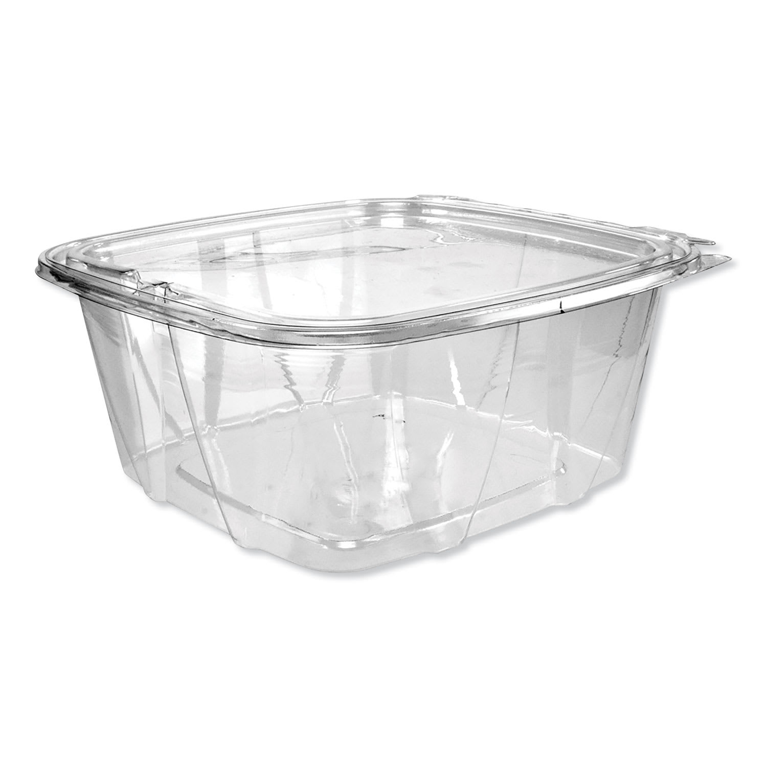Dart CH64DEF Clearpac Safeseal Tamper-Resistant/Evident Containers, Flat Lid, 64 Oz, 8.1 X 7.8 X 3.3, Clear, Plastic, 100/Bag, 2 Bags/Carton