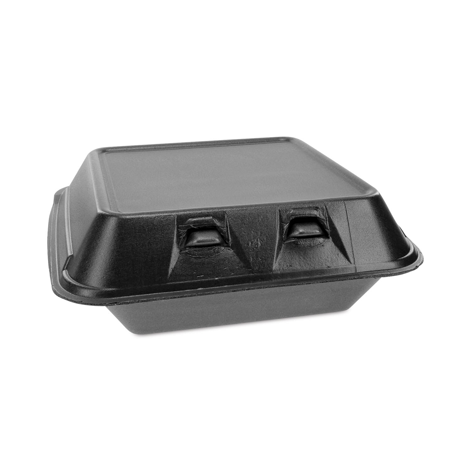 Pactiv Evergreen YHLB08010000 Smartlock Foam Hinged Lid Container, Medium, 8 X 8.5 X 3, Black, 150/Carton