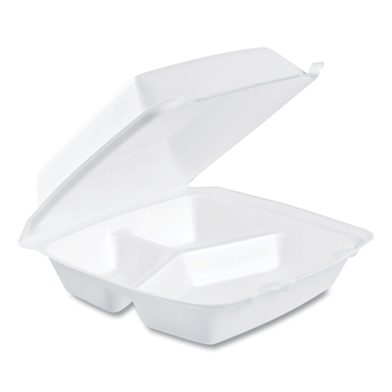 Dart 85HT3R Foam Hinged Lid Containers, 3-Compartment, 8 X 8 X 3, 200/Carton