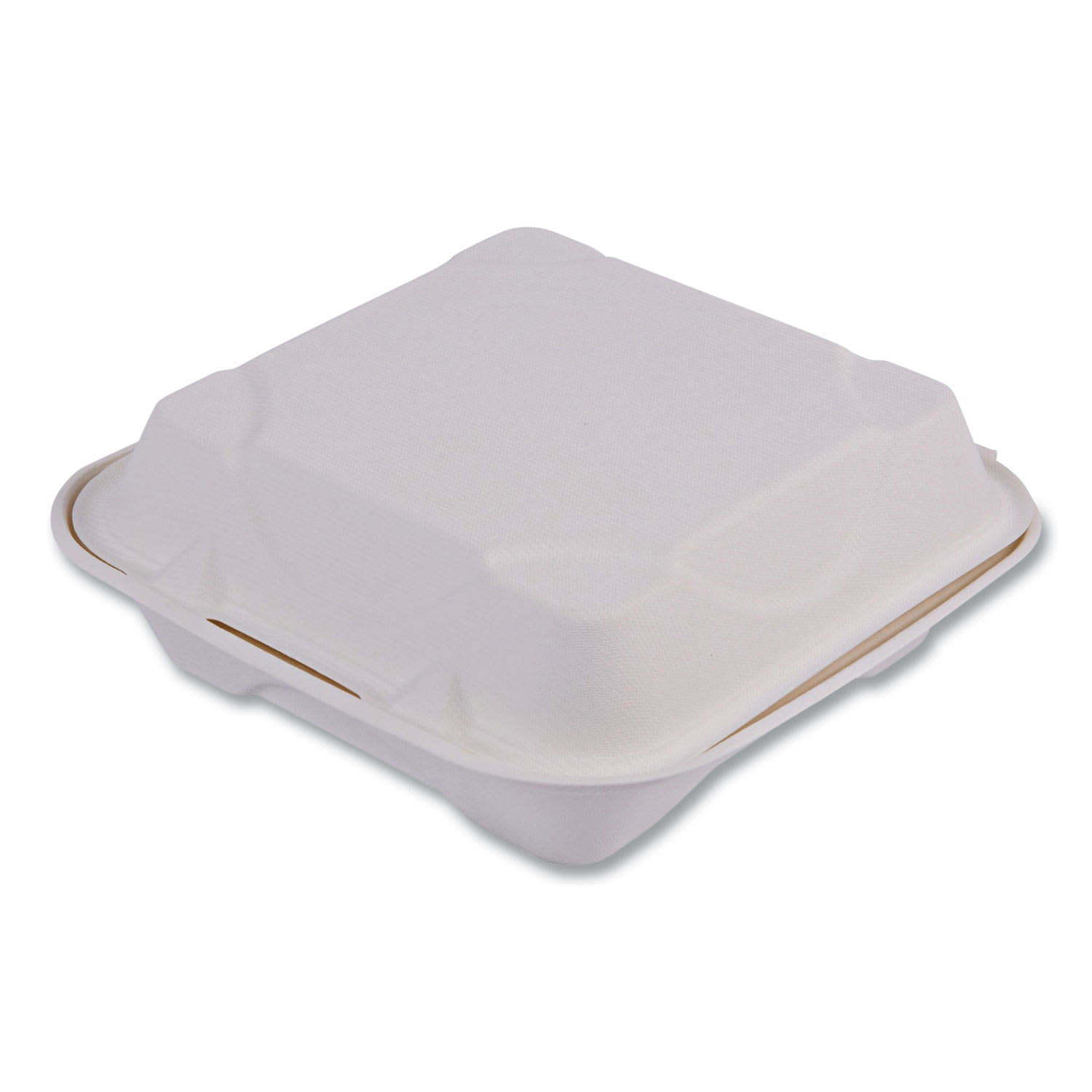 Eco-Products EP-HC81NFA Vanguard Renewable And Compostable Sugarcane Clamshells, 1-Compartment, 8 X 8 X 3, White, 200/Carton