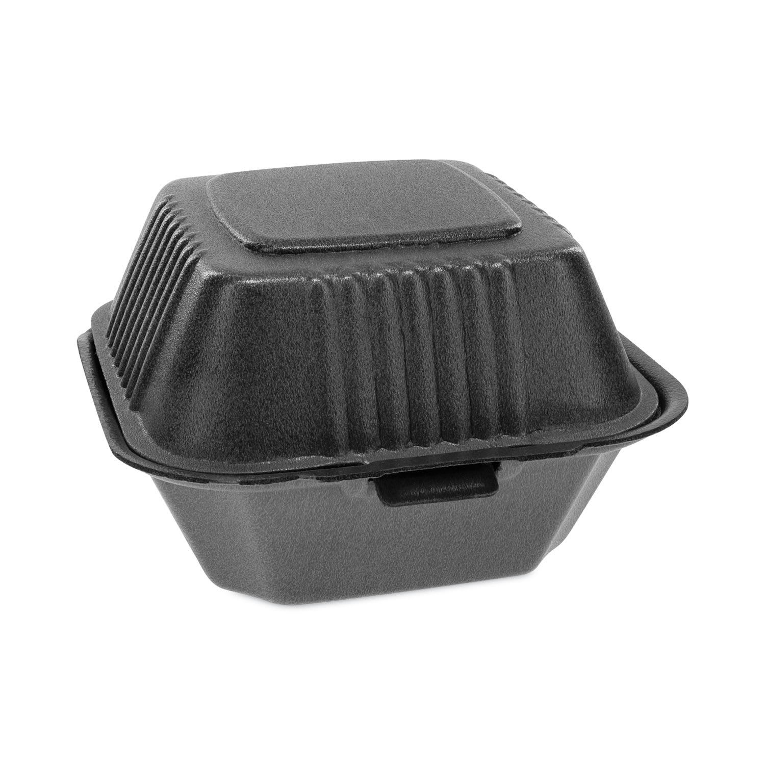 Pactiv Evergreen YHLB06000000 Smartlock Foam Hinged Lid Container, Sandwich, 5.75 X 5.75 X 3.25, Black, 504/Carton