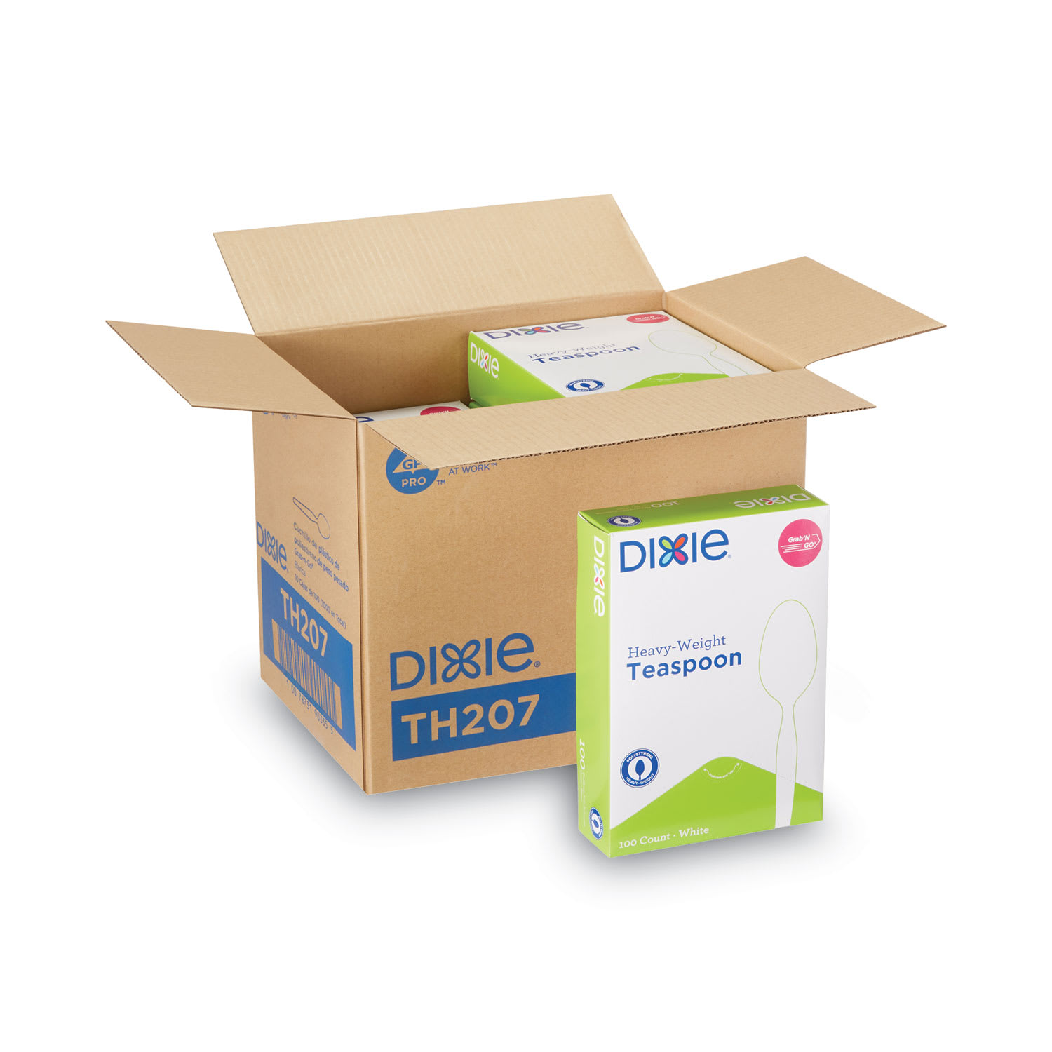 Dixie TH207CT Plastic Cutlery, Heavyweight Teaspoons, White, 1,000/Carton