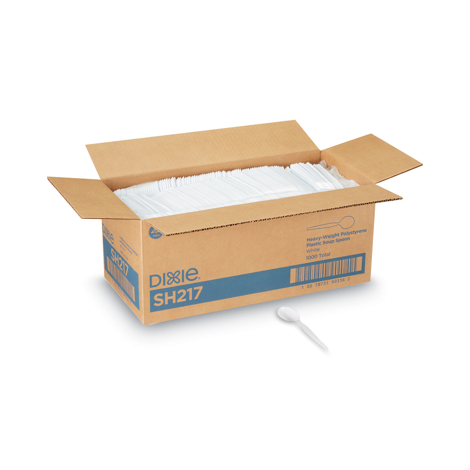 Dixie SH217 Plastic Cutlery, Heavyweight Soup Spoons, White, 1,000/Carton