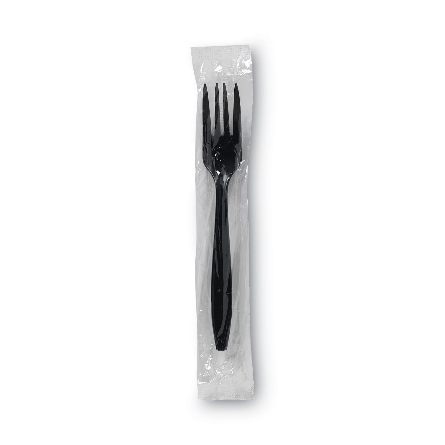 Dixie PFH53C Individually Wrapped Heavyweight Forks, Polypropylene, Black, 1,000/Carton