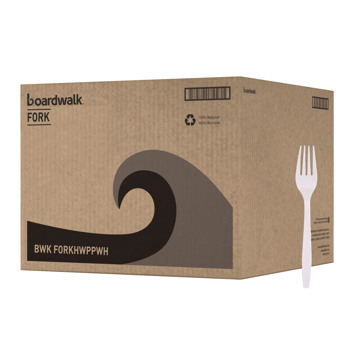 Boardwalk FORKHWPPWH Heavyweight Polypropylene Cutlery, Fork, White, 1000/Carton