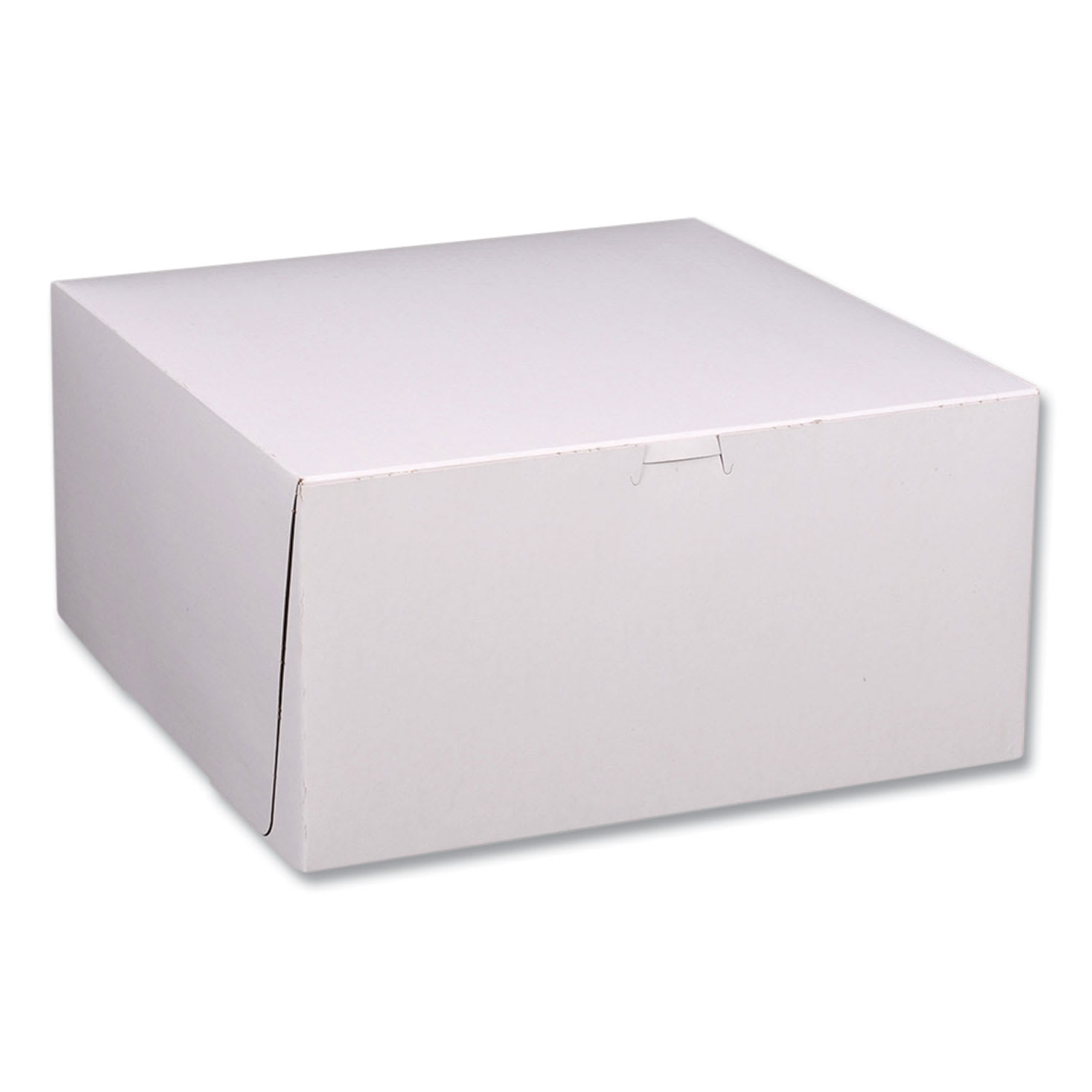 SCT 1589 White One-Piece Non-Window Bakery Boxes, Standard, 12 X 12 X 6, White/Kraft, Paper, 50/Bundle