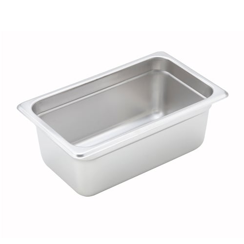 Winco SPJH-404 1/4 Size Steam Table Pan, 4" Deep, 22 ga.