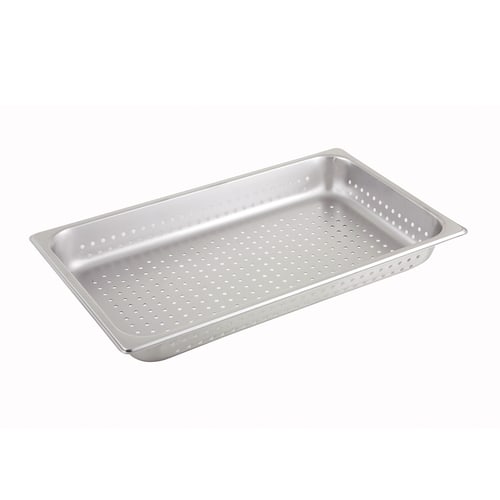 Winco SPJH-104PF Full Size Perforated Steam Table Pan, 4" Deep, 25 ga.