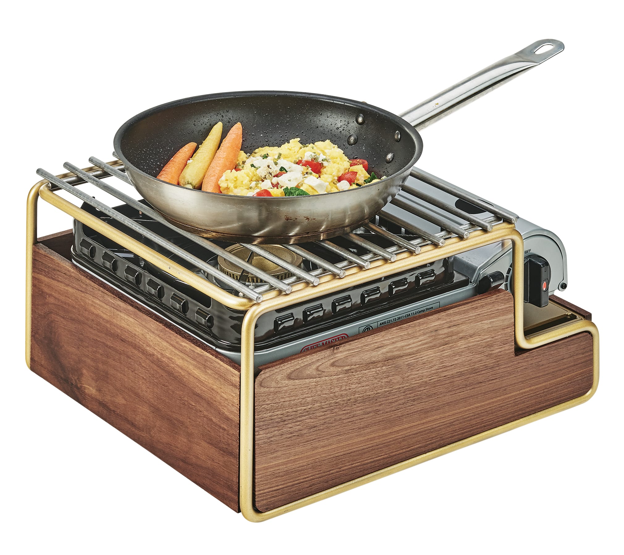 Cal-Mil 3712-46 Mid-Century Frame for Butane Stove, Brass