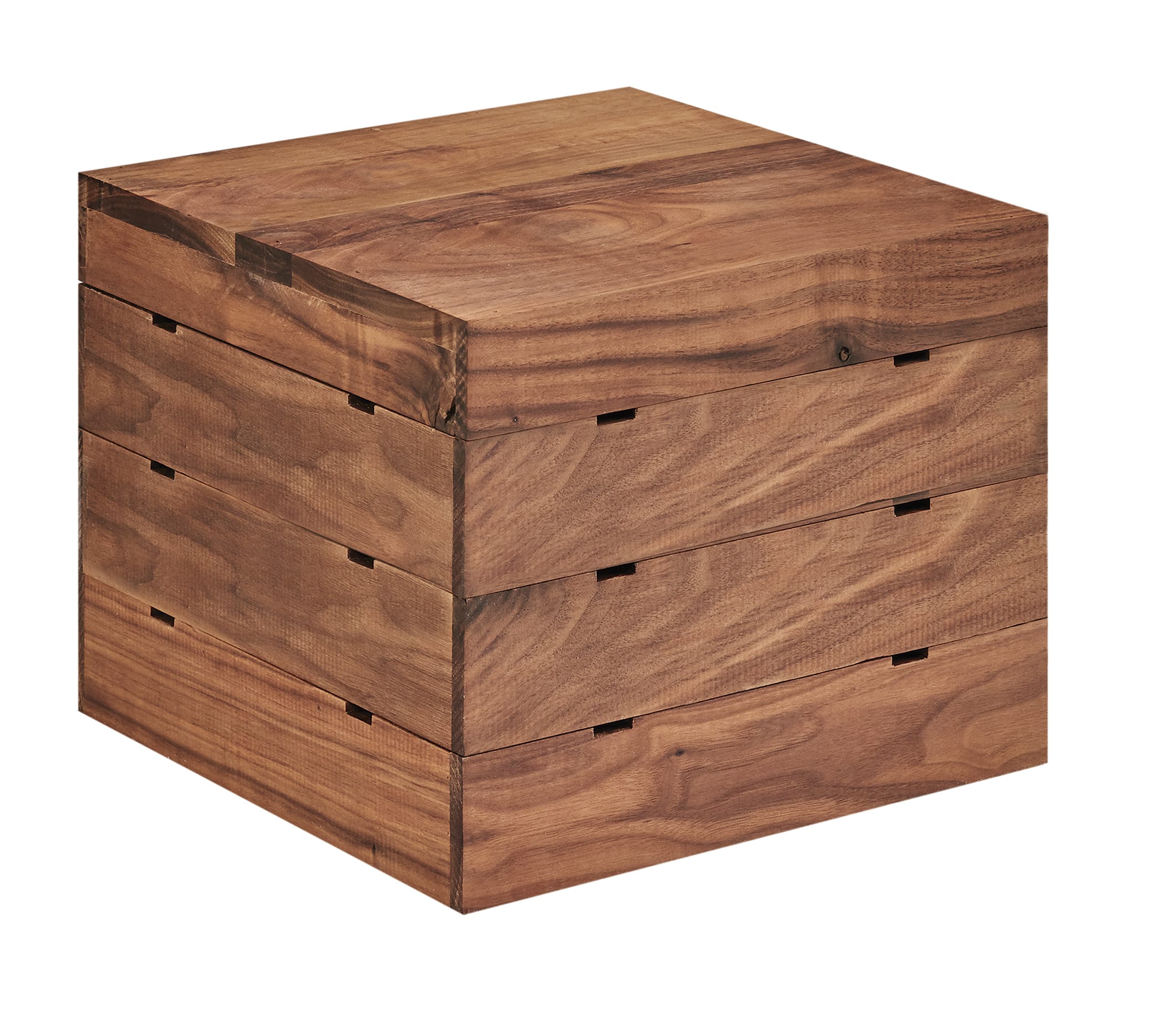 Cal-Mil 3628-10-78 Mid-Century Walnut Square Crate Riser, 9" X 9" X 10"