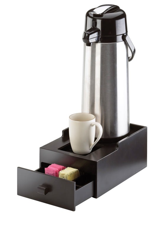 Cal-Mil 1051-1-96 Midnight Bamboo Single Airpot Stand With Packet Drawer