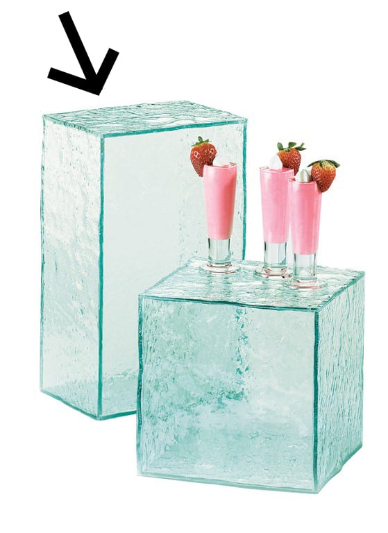 Cal-Mil 432-13-43 Glacier Acrylic Faux Glass Rectangular Riser, 13" X 8" X 6"