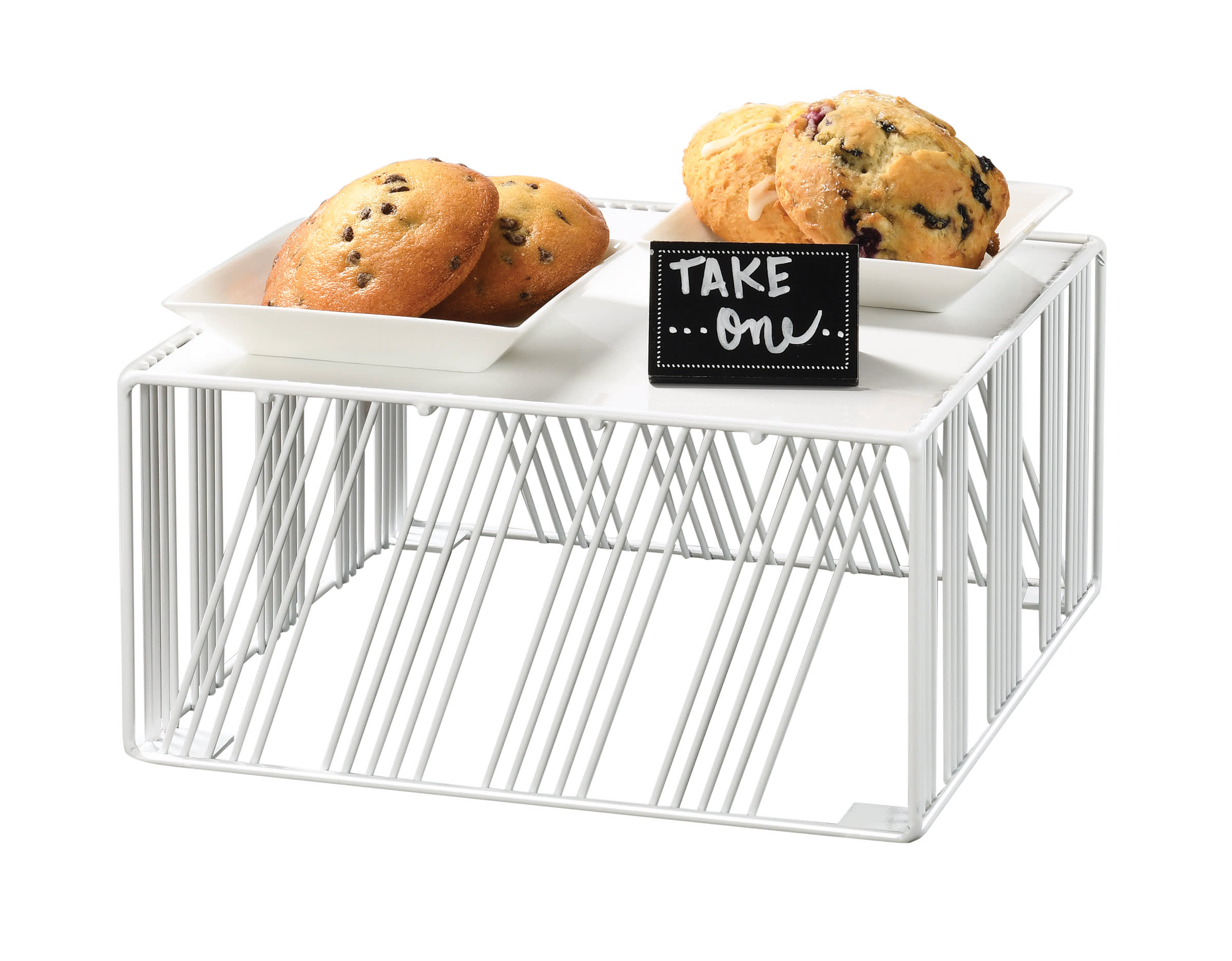 Cal-Mil 432-6-15 Portland White Square Metal Riser, 12" X 12" X 6"