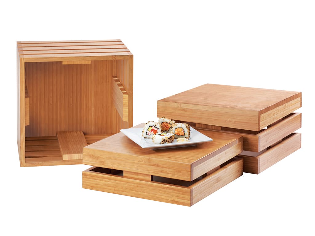 Cal-Mil 1944-12-60 Bamboo Square Crate Riser, 12" X 12" X 12"