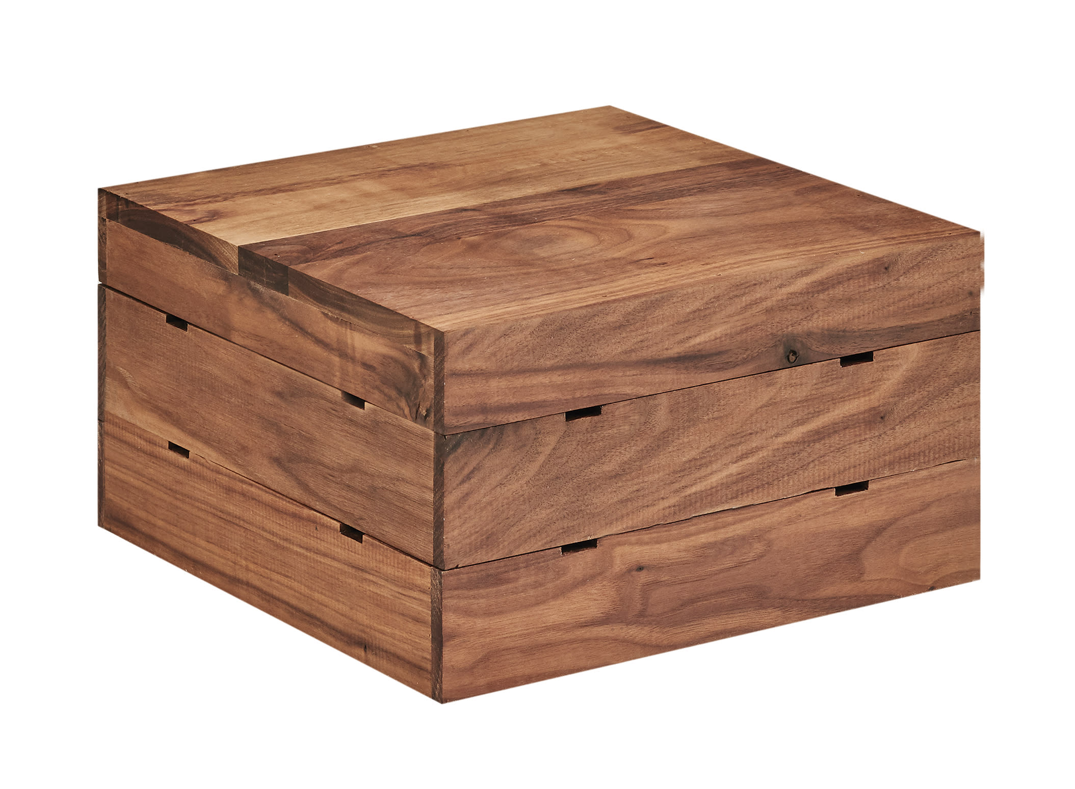 Cal-Mil 3628-7-78 Mid-Century Walnut Square Crate Riser, 9" X 9" X 7"