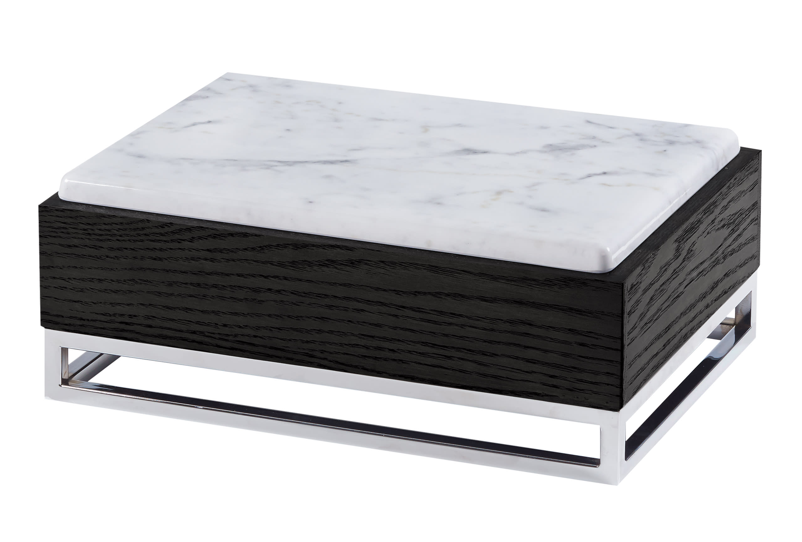 Cal-Mil 3822-6-87 Cinderwood Riser With Melamine Marble Tray, 15" X 11" X 6-1/4"