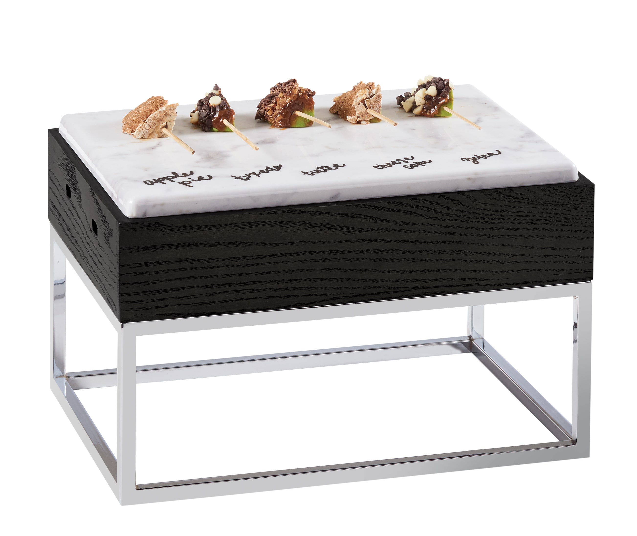 Cal-Mil 3822-9-87 Cinderwood Riser With Melamine Marble Tray, 15" X 11" X 9-1/4"
