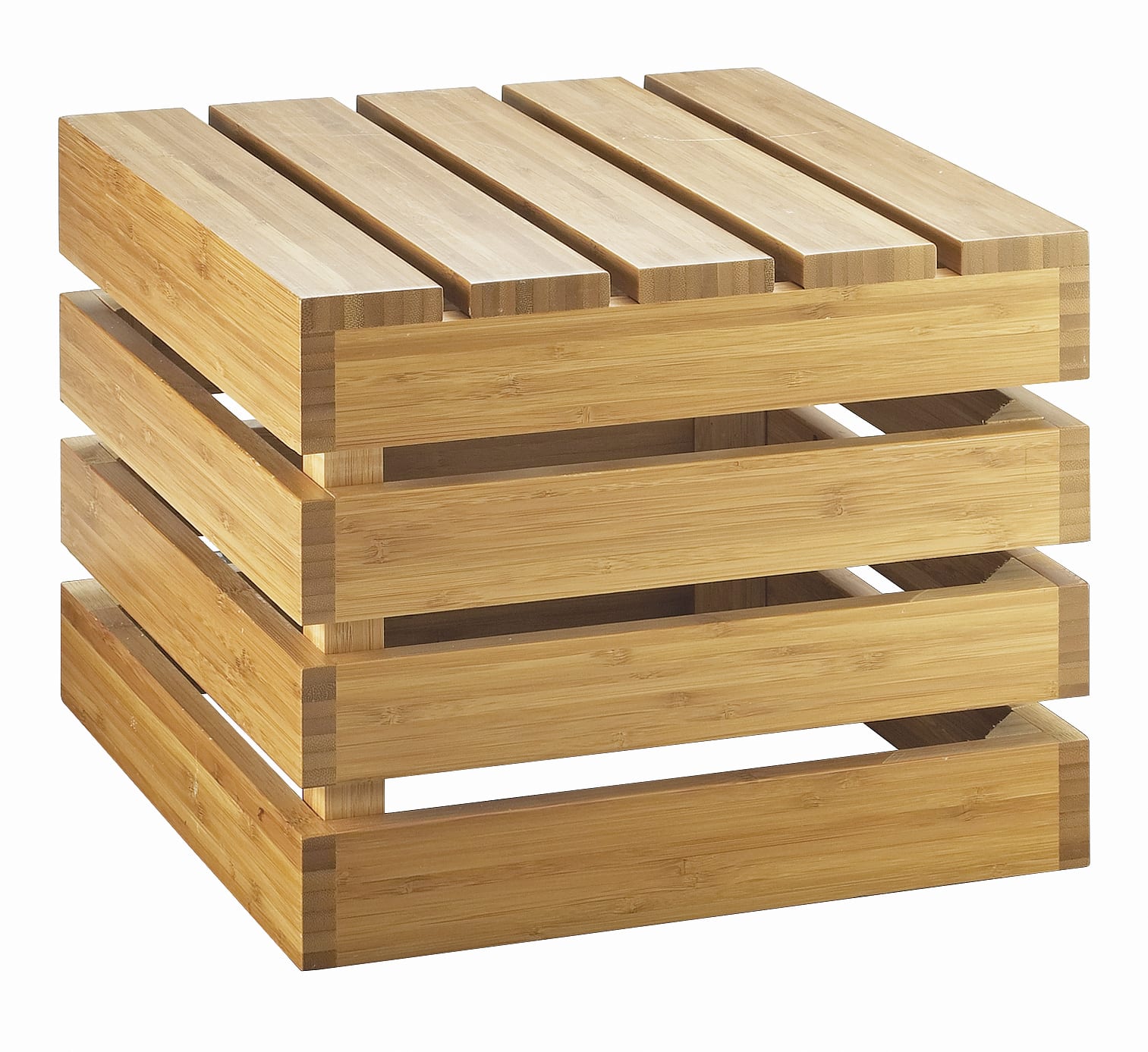 Cal-Mil 3332-10-60 Bamboo Square Crate Riser, 12" X 12" X 10"