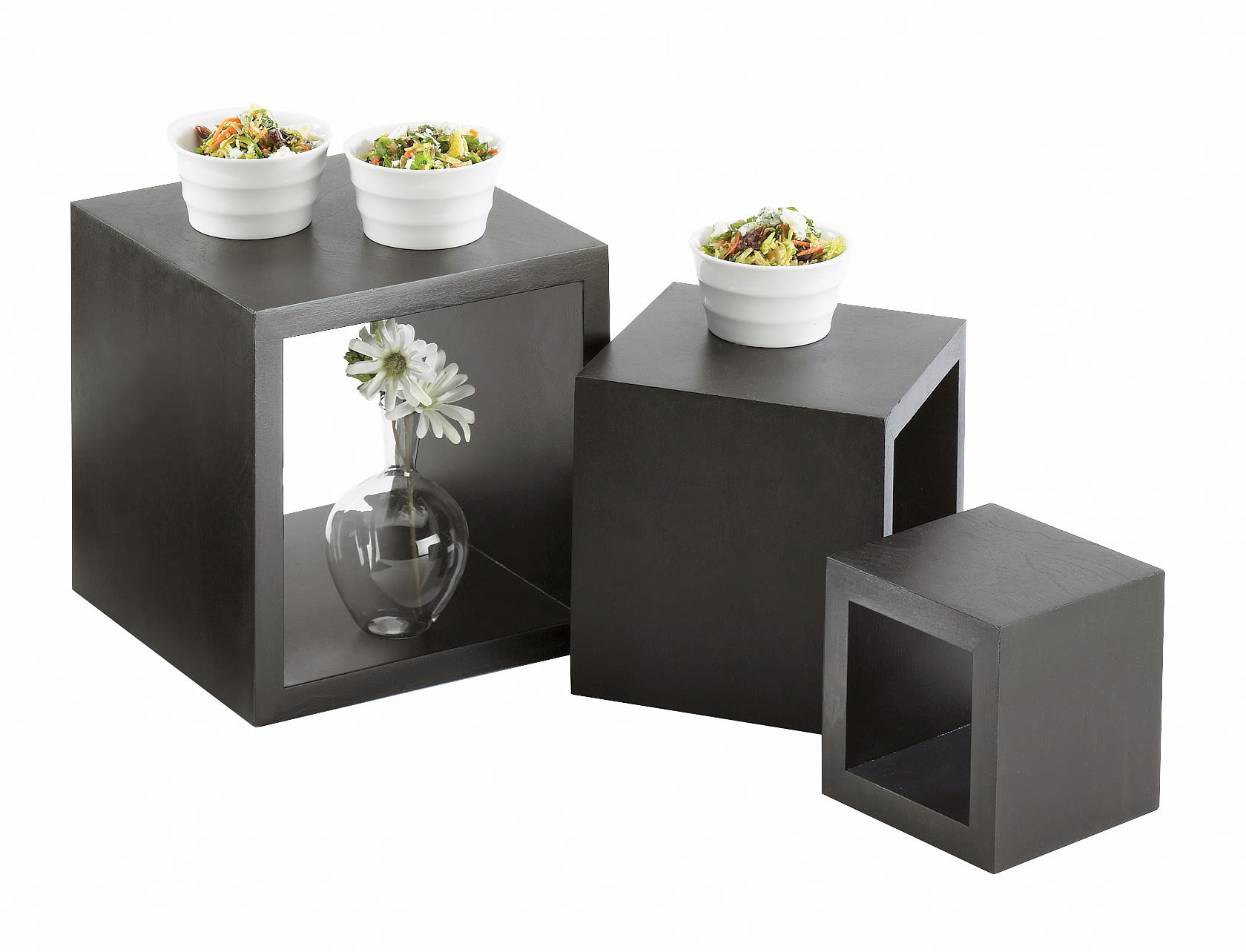 Cal-Mil 1915-96 Midnight 5", 7", And 9" Wooden Cube Riser Set