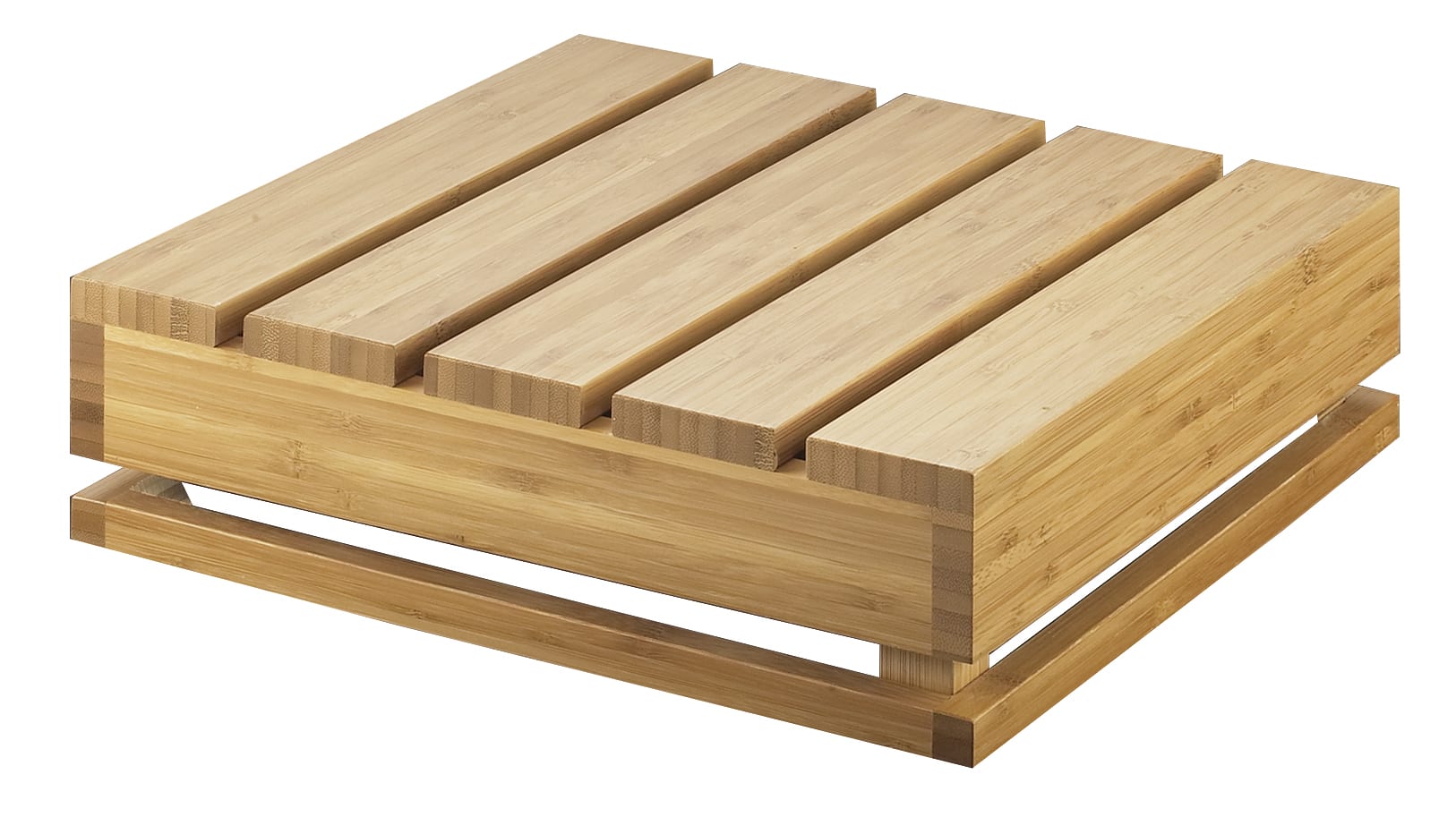 Cal-Mil 3332-4-60 Bamboo Square Crate Riser, 12" X 12" X 4"