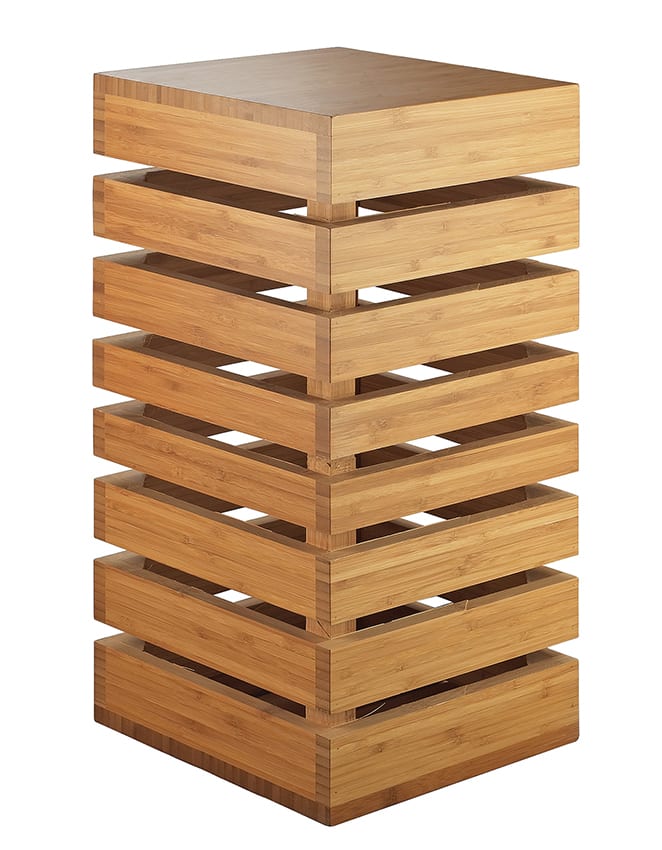 Cal-Mil 3331-60 Bamboo Square Crate Riser, 9" X 9" X 18"