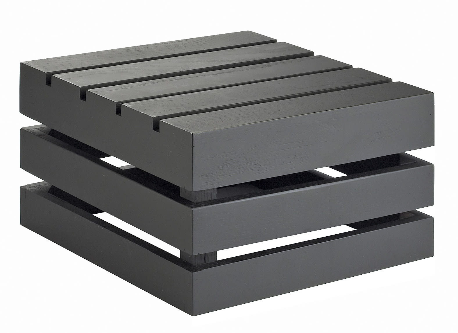 Cal-Mil 3332-7-96 Midnight Bamboo Square Crate Riser, 12" X 12" X 7"