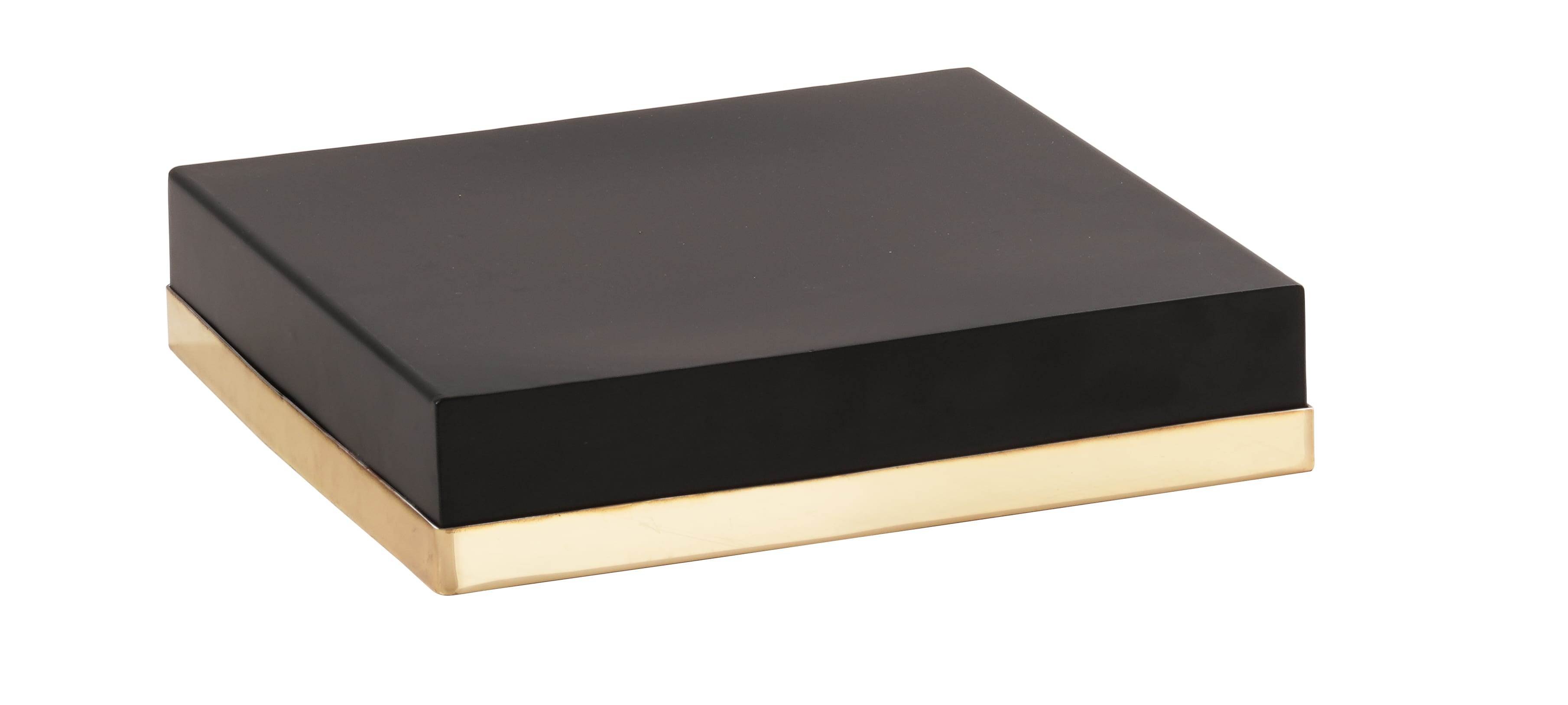 Cal-Mil 22127-3-116 Monaco 14" X 14" X 3" Square Black / Gold Metal Display Riser