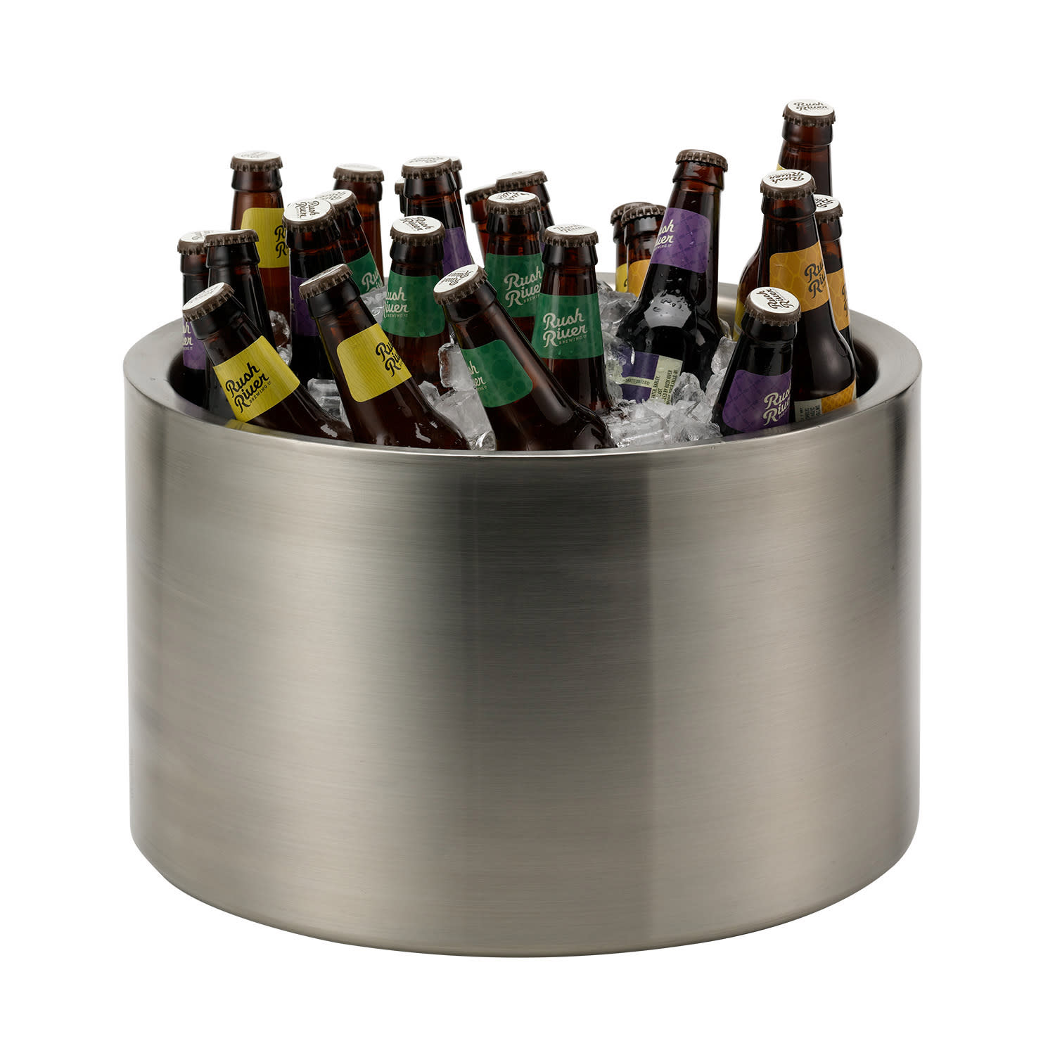 Service Ideas PT7BS Party Tub, Double Wall Beverage Chiller, 7 Gallon, Brushed
