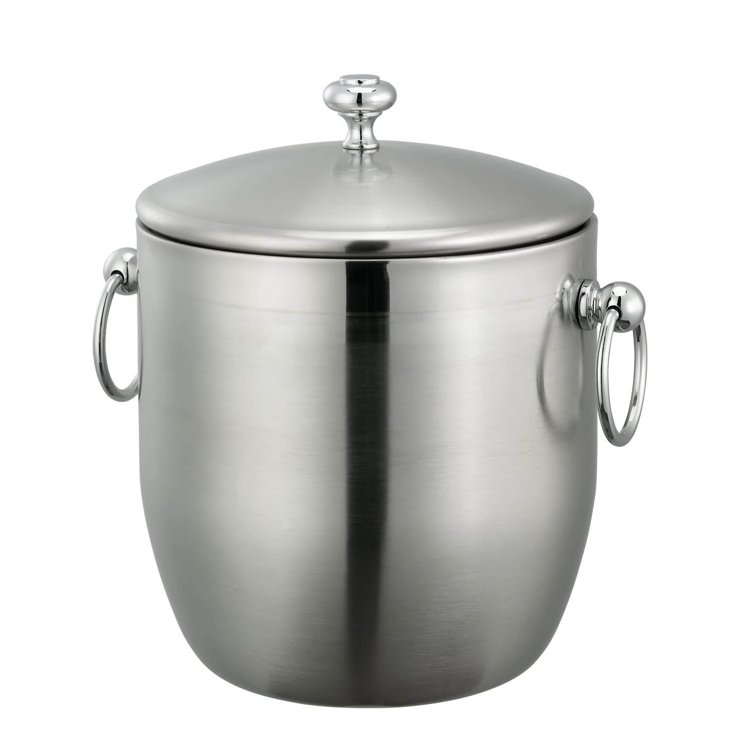 Service Ideas IB3BS Ice Bucket, Double Wall, Stainless Steel, 3 Liter, Brushed with Polished Accents