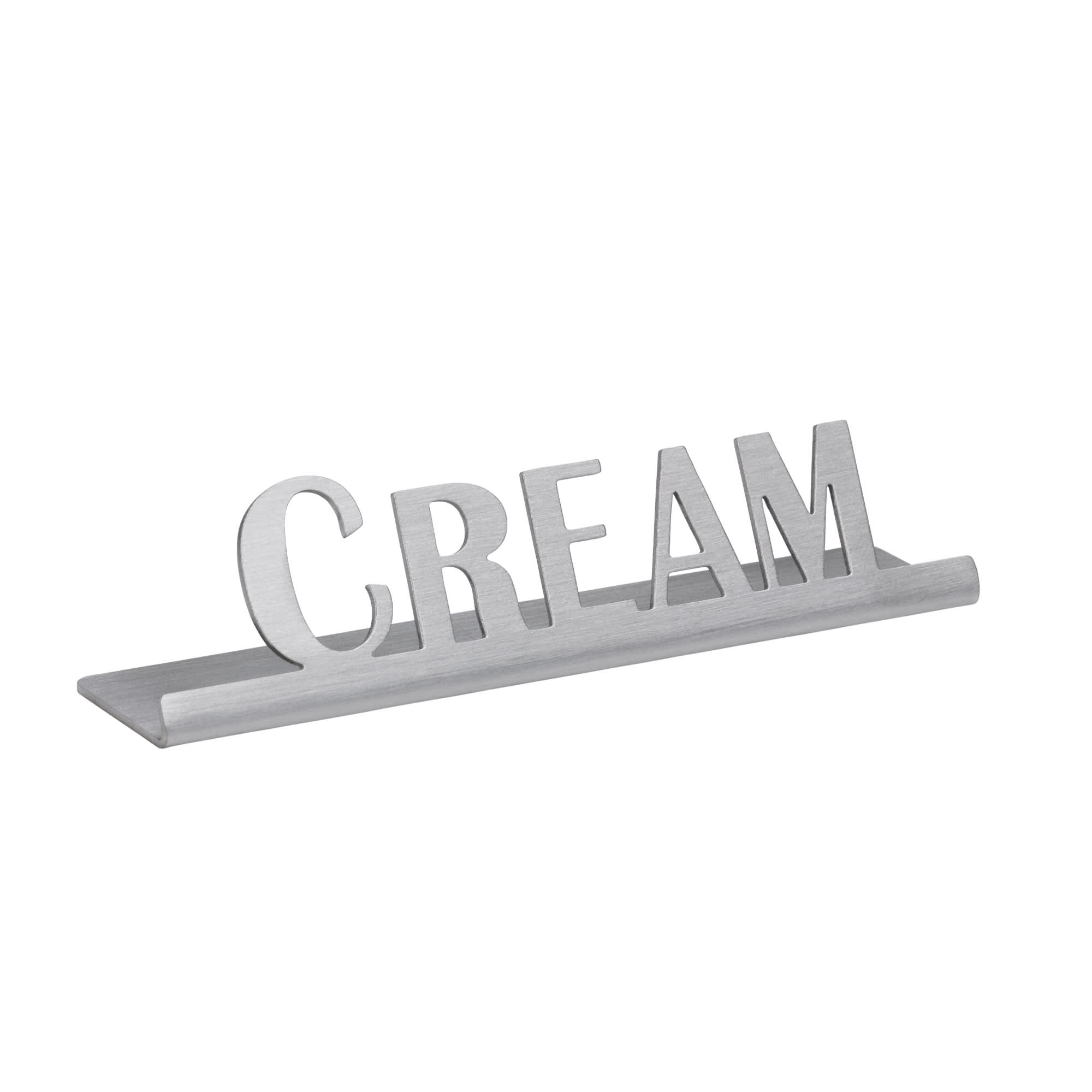 Service Ideas 1C-ST-CREAM-SIGN Laser Cut ID Sign, Cream, Brushed Stainless