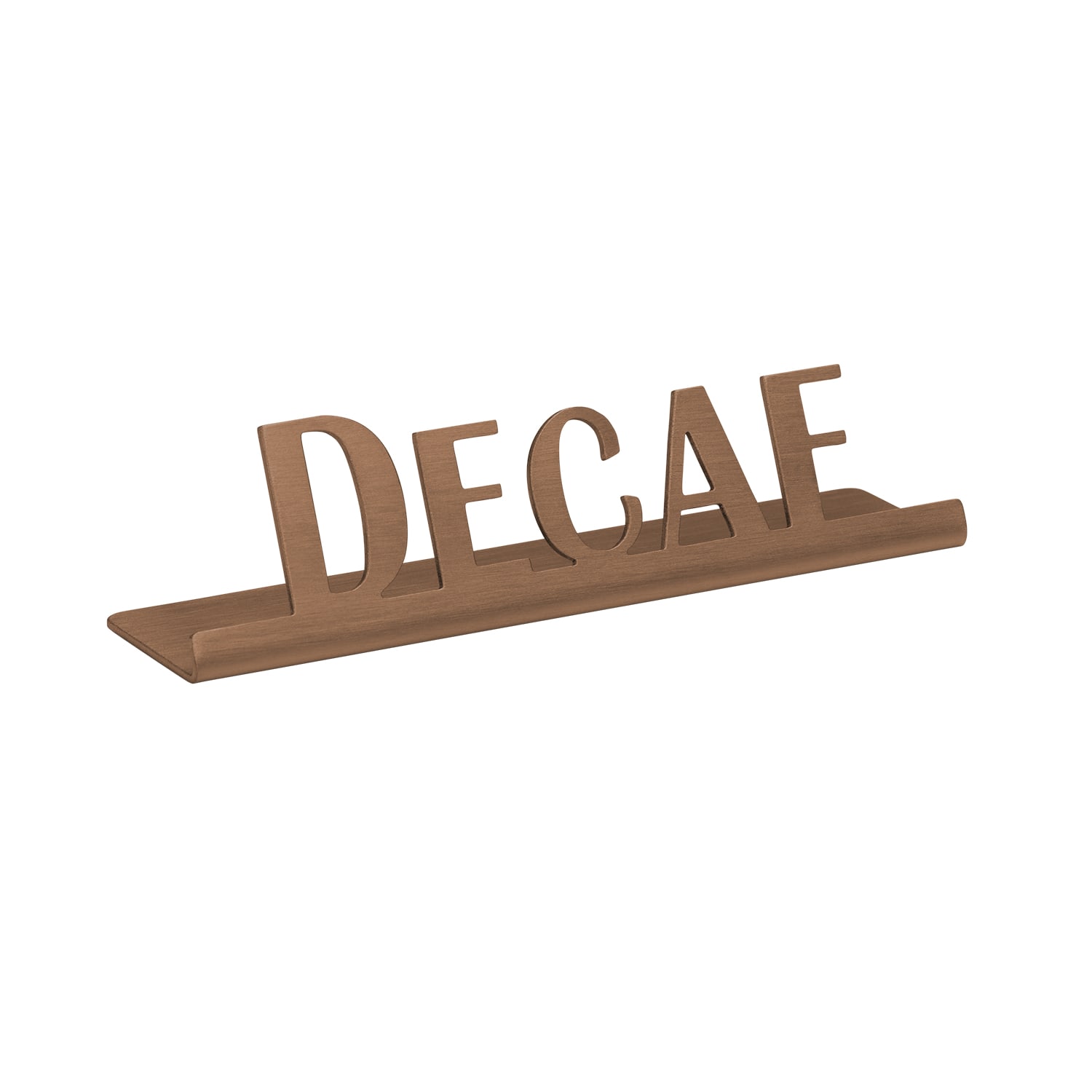 Service Ideas 1C-ST-DECAF-SIGN-RG Laser Cut ID Sign Decaf Table Sign Coffee Rose Gold