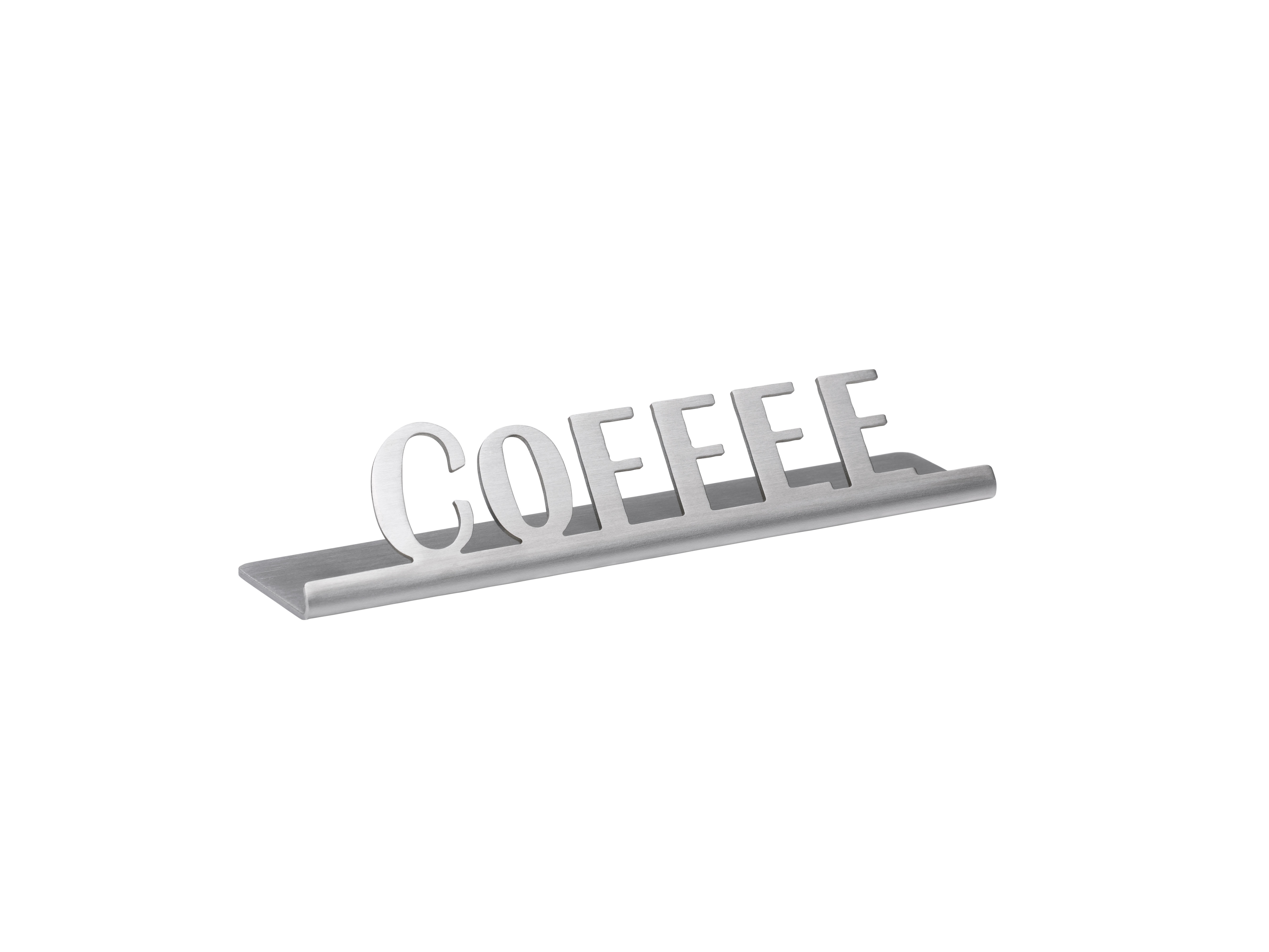 Service Ideas 1C-ST-COFFEE-SIGN Laser Cut ID Sign, Coffee, Brushed Stainless