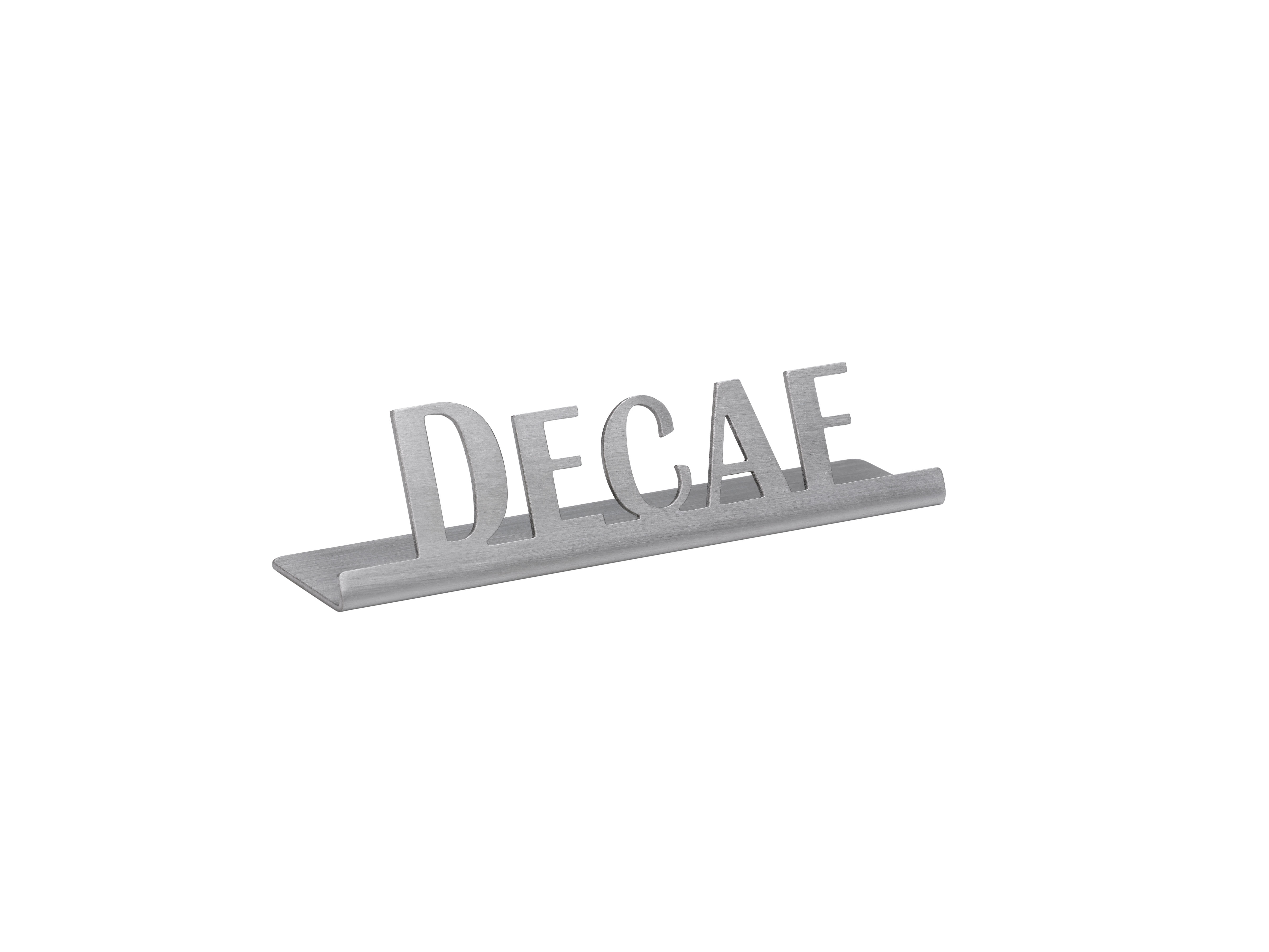 Service Ideas 1C-ST-DECAF-SIGN Laser Cut ID Sign, Decaf,  Brushed Stainless