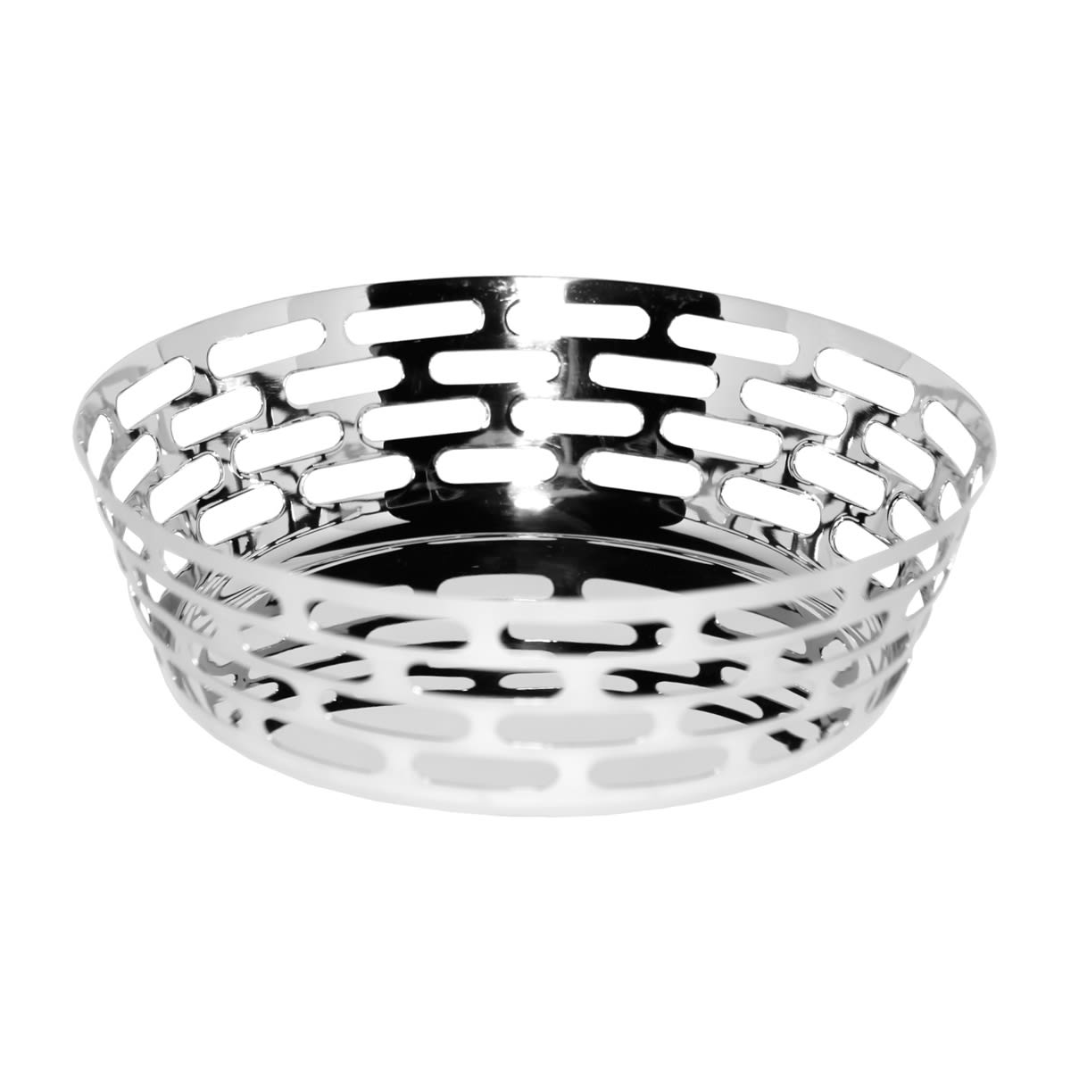 Service Ideas SM-63 Mod18 Bread Baskets, Round, 12", Polished Stainless