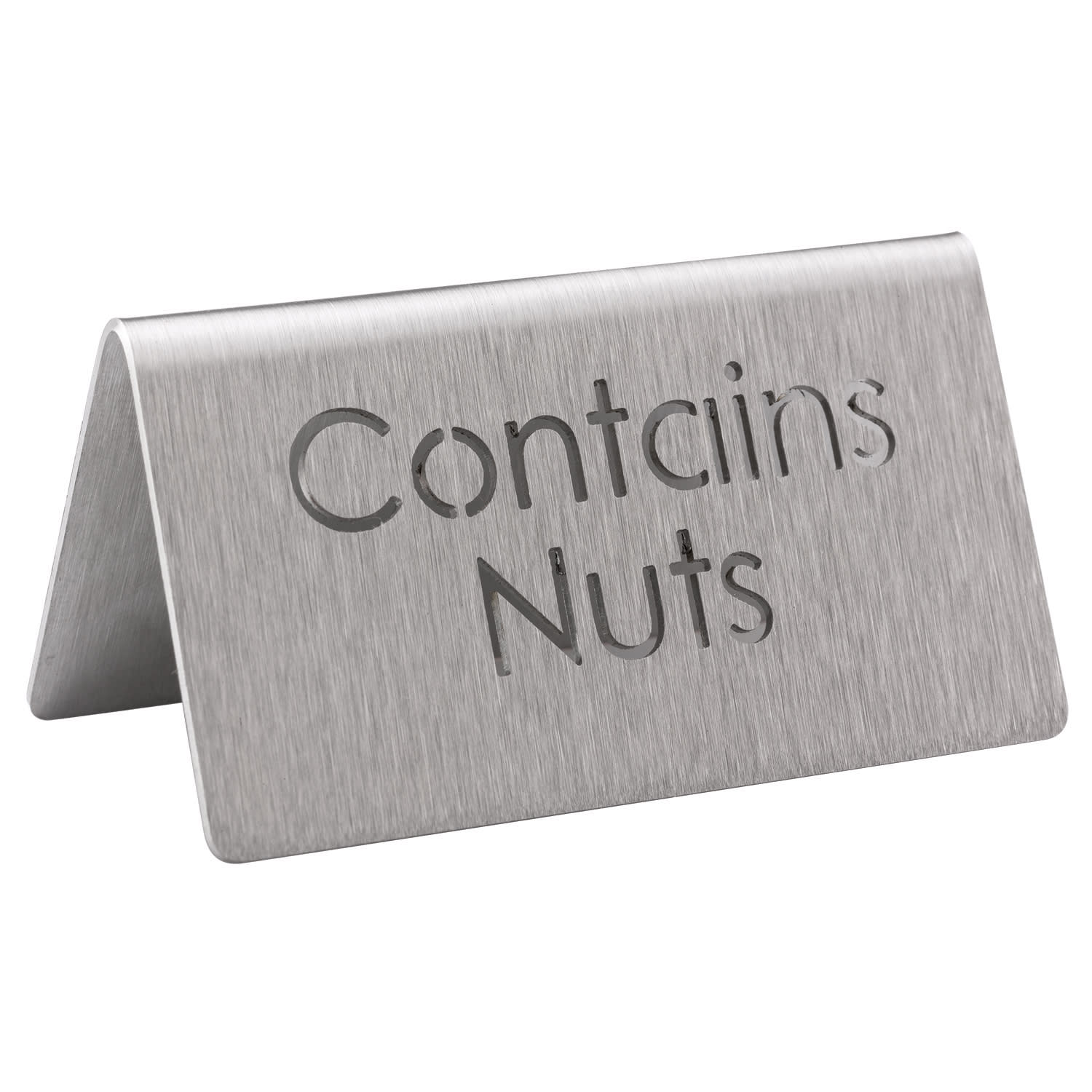 Service Ideas 1C-BF-NUTS-MOD Laser Cut ID Table Tent, Nuts, Brushed Stainless