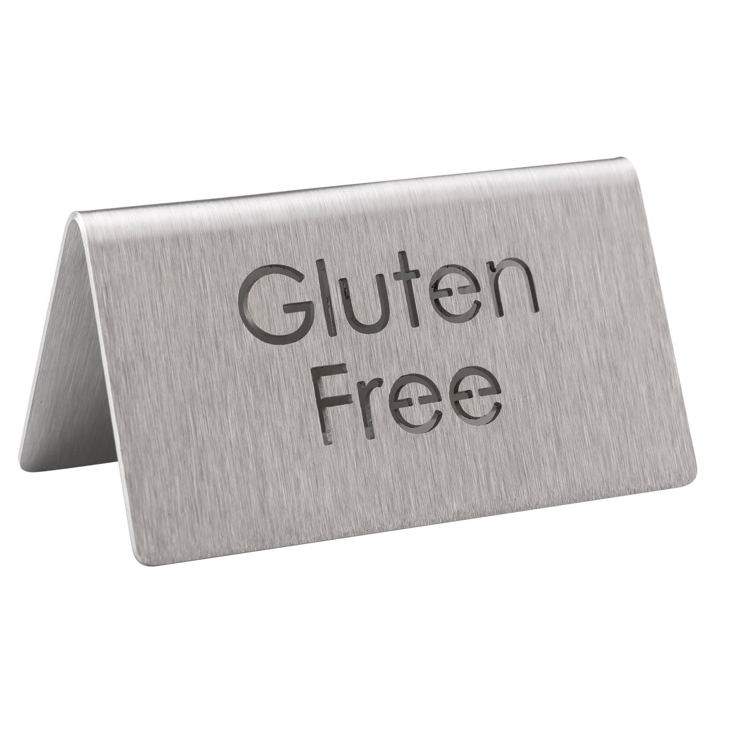 Service Ideas 1C-BF-GLTNFREE-MOD Laser Cut ID Table Tent, Gluten Free, Brushed Stainless