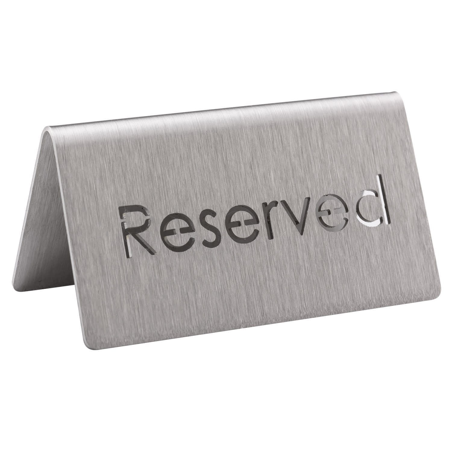 Service Ideas 1C-BF-RESERVED-MOD Laser Cut ID Table Tent, Reserved, Brushed Stainless