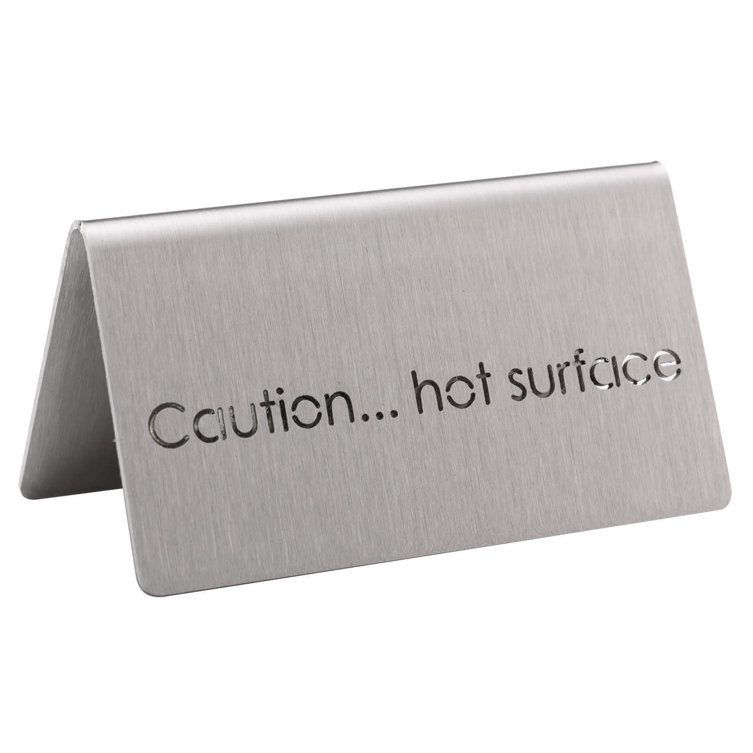 Service Ideas 1C-BF-CHS-MOD Laser Cut ID Table Tent, Caution Hot Surface, Brushed Stainless