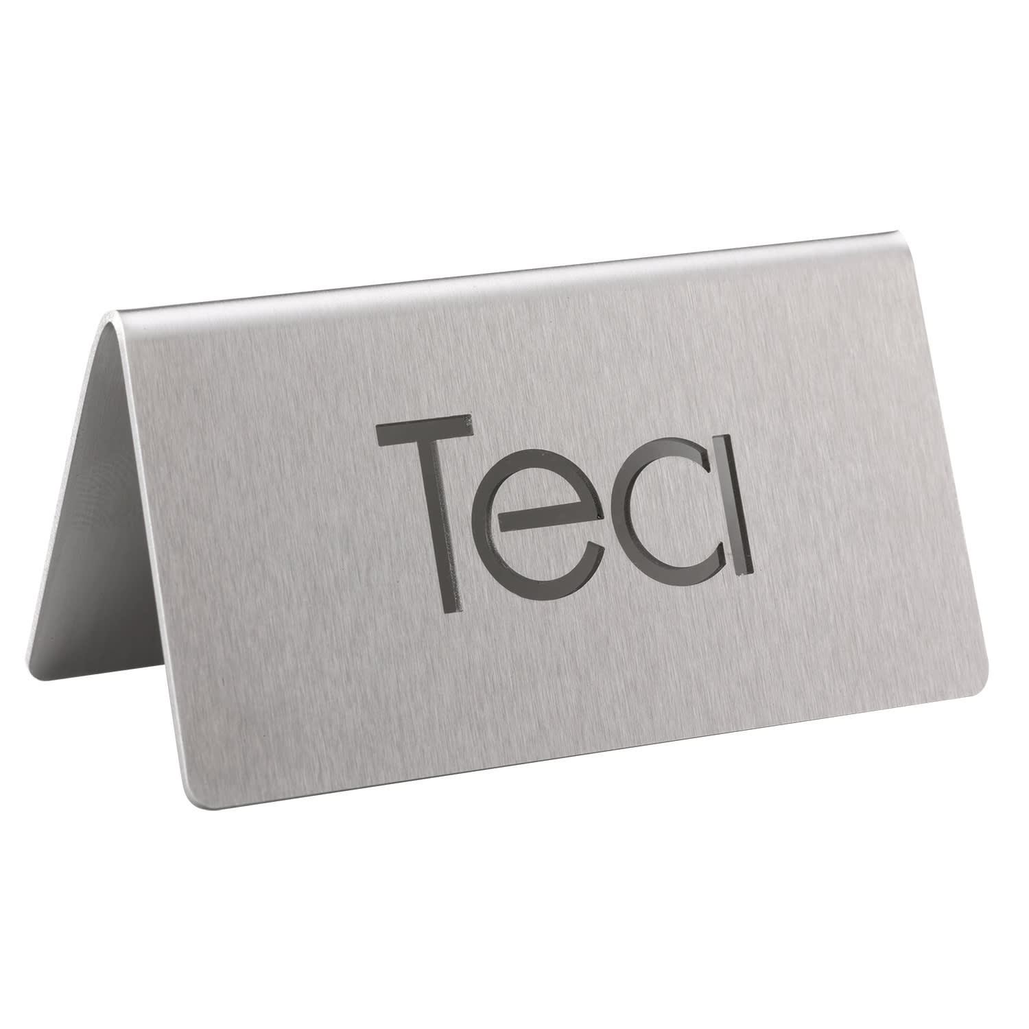 Service Ideas 1C-BF-TEA-MOD Laser Cut ID Table Tent, Tea, Brushed Stainless